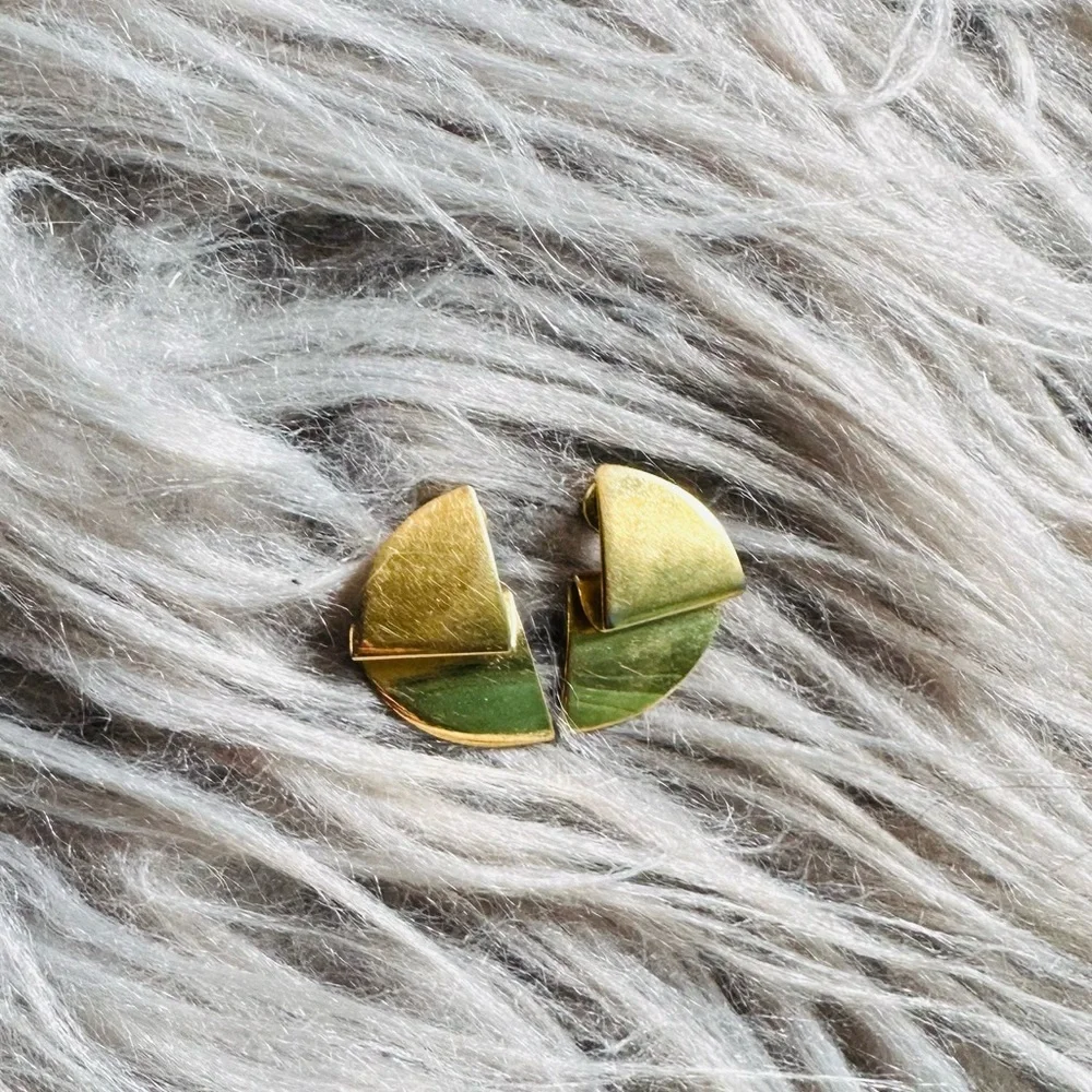 Vintage Monet Geometrical Folded Earrings